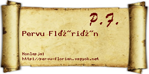 Pervu Flórián névjegykártya